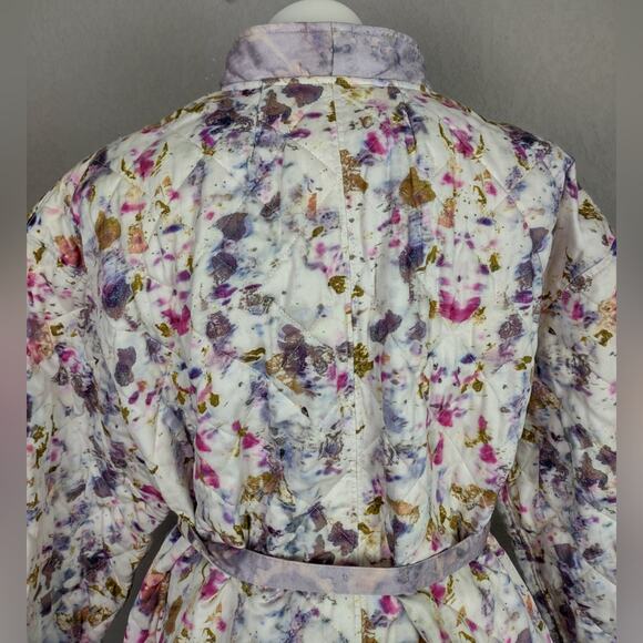 J. Crew X Flora Obscura Floral Quilted Reversible Wrap Jacket PrimaLoft Size L - Picture 13 of 16